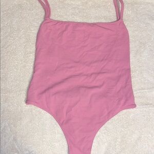 Pink One Piece Swimsuit with Spaghetti Straps